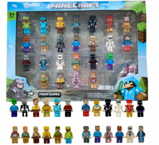 Minecraft Blocks MINI Figúrky 24 KS + PRÍSLUŠENSTVO VEĽKÁ SADA ĽUDÍ PRE DETI